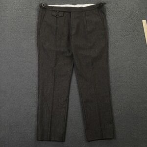 Suitsupply Brentwood Pants Mens 38x30 Brown Wool Flannel Houndstooth Trouser